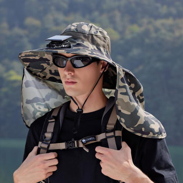 Solar Fan Hat - Camouflage Neck Flap - Image 3