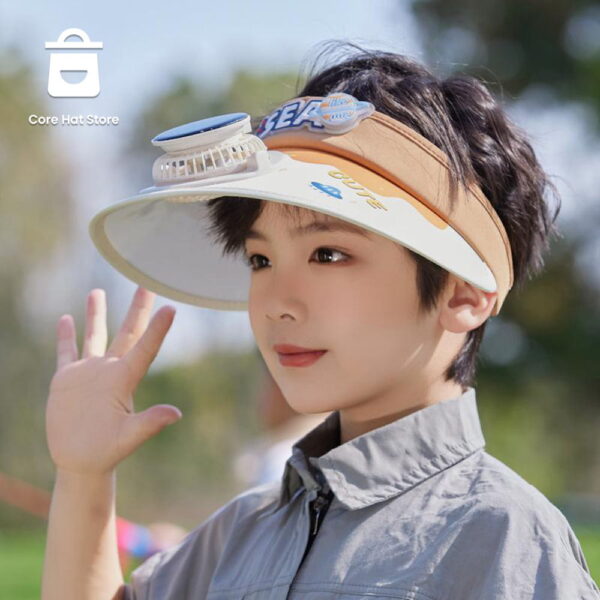 Kids Solar Fan Hat - Cartoon - Image 3