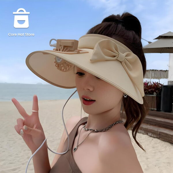 Women's Fan Visor Hat - Bow - Image 2