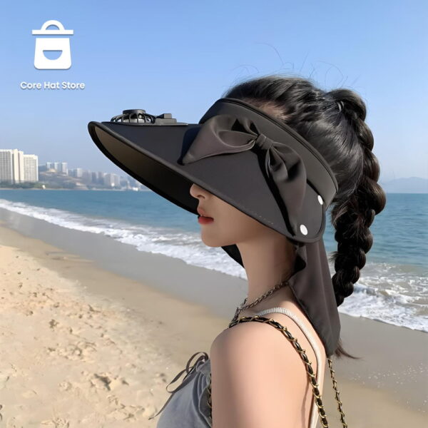 Women's Fan Visor Hat – Neck Flap - Image 3