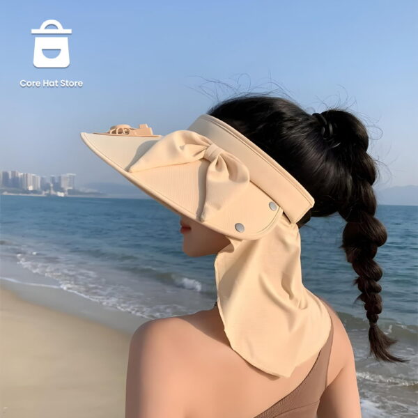 Women's Fan Visor Hat – Neck Flap - Image 4