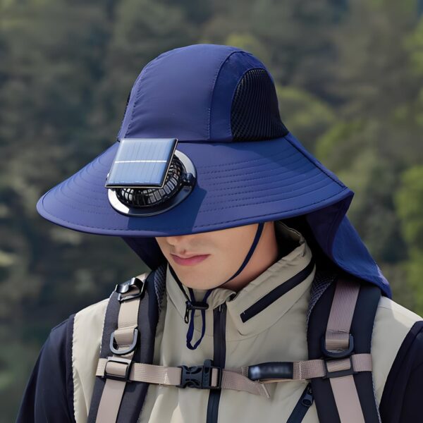 Solar Fan Hat - Neck Flap - Image 3