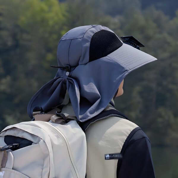 Solar Fan Hat - Neck Flap - Image 4
